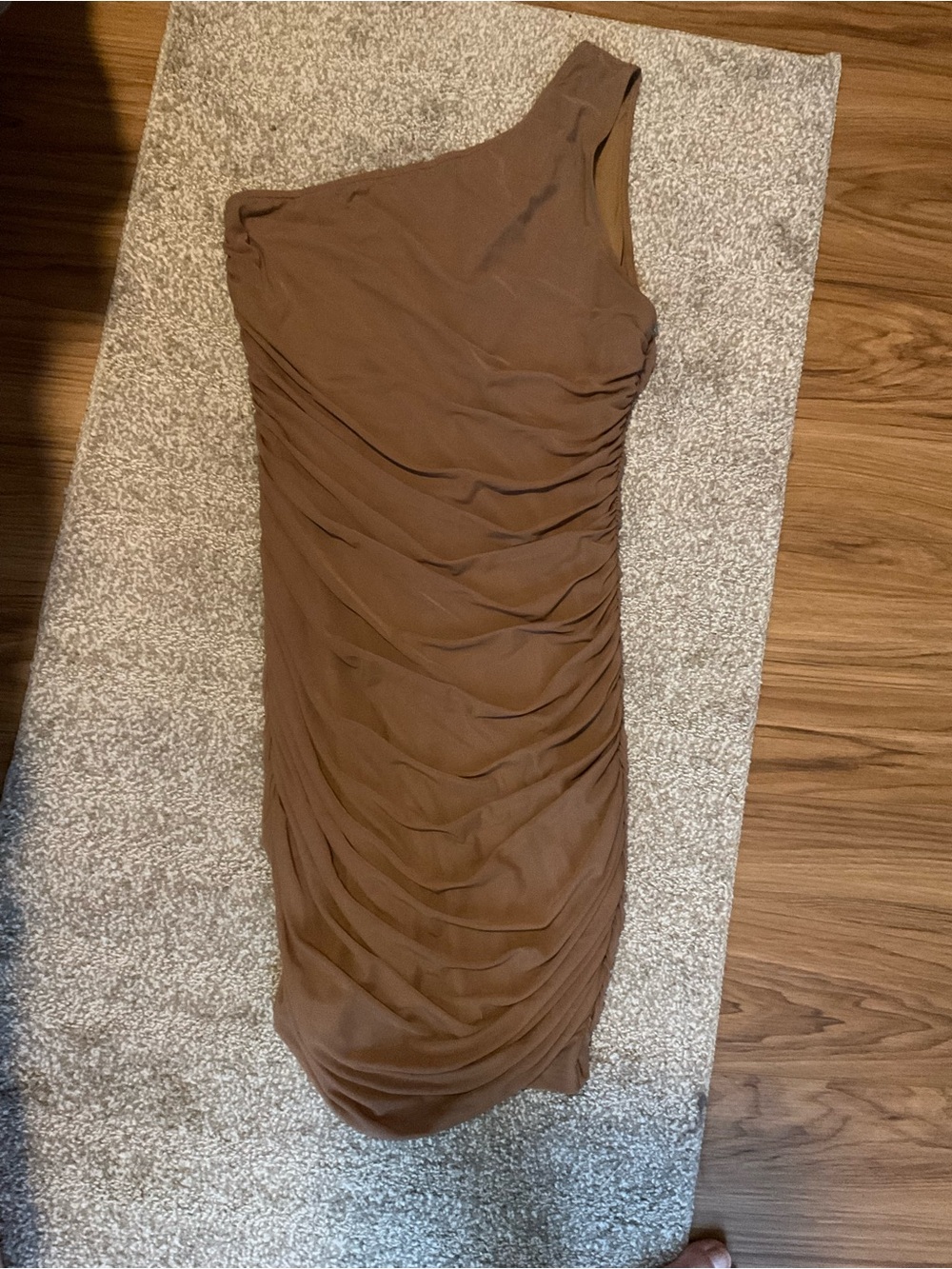 Ruched One-Shoulder Brown Anrabess Dress size Large